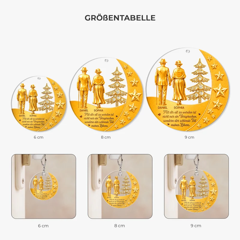 [3D-Optik] Mit Dir Alt Zu Werden Ist Nicht Nur Ein Versprechen Sondern - Personalisierte Geschenke Paar | Acryl Schlüsselanhänger