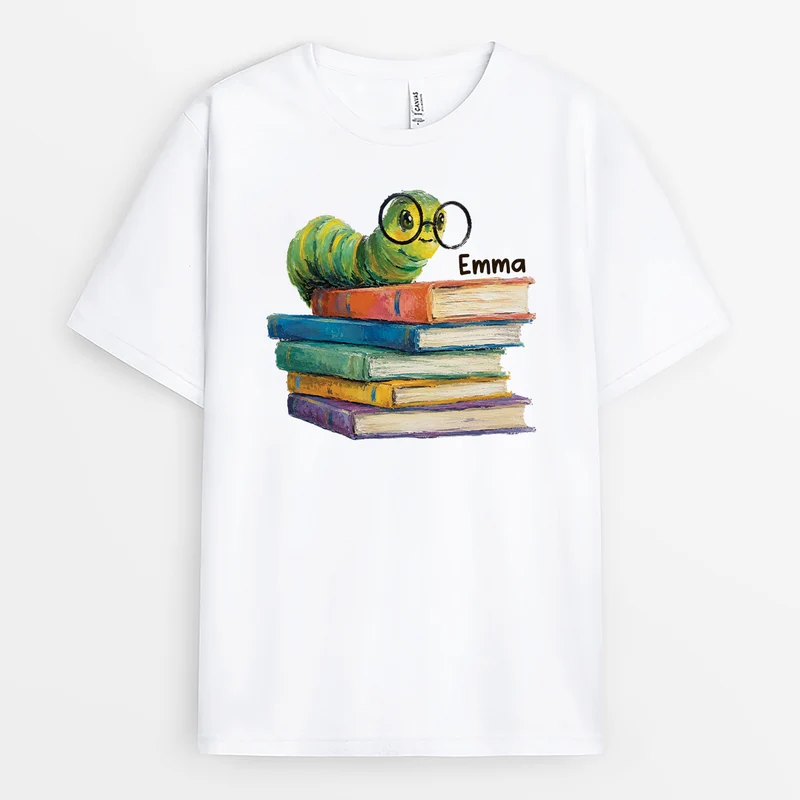 Bücherwurm - Personalisiertes Geschenk | T Shirt Leseratte Männer Frauen