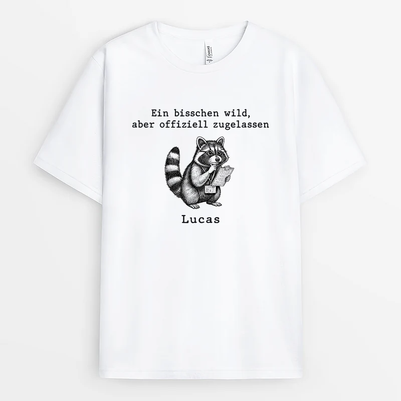 Ein Bisschen Wild Aber Mit Lizenz - Personalisiertes Geschenk | T Shirt Arbeit Lustig Weiß