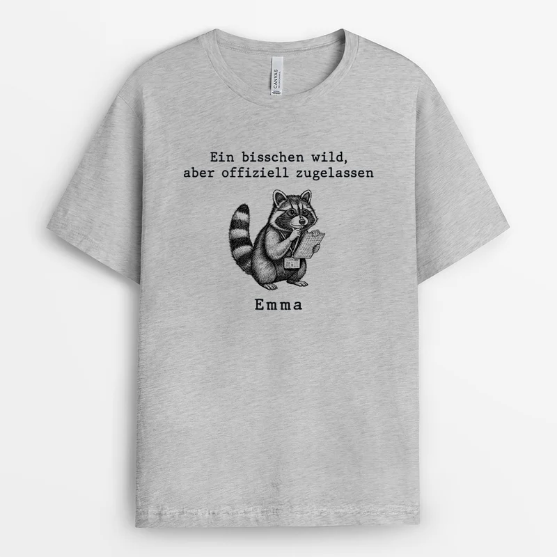 Ein Bisschen Wild Aber Mit Lizenz - Personalisiertes Geschenk | T Shirt Arbeit Lustig Weiß