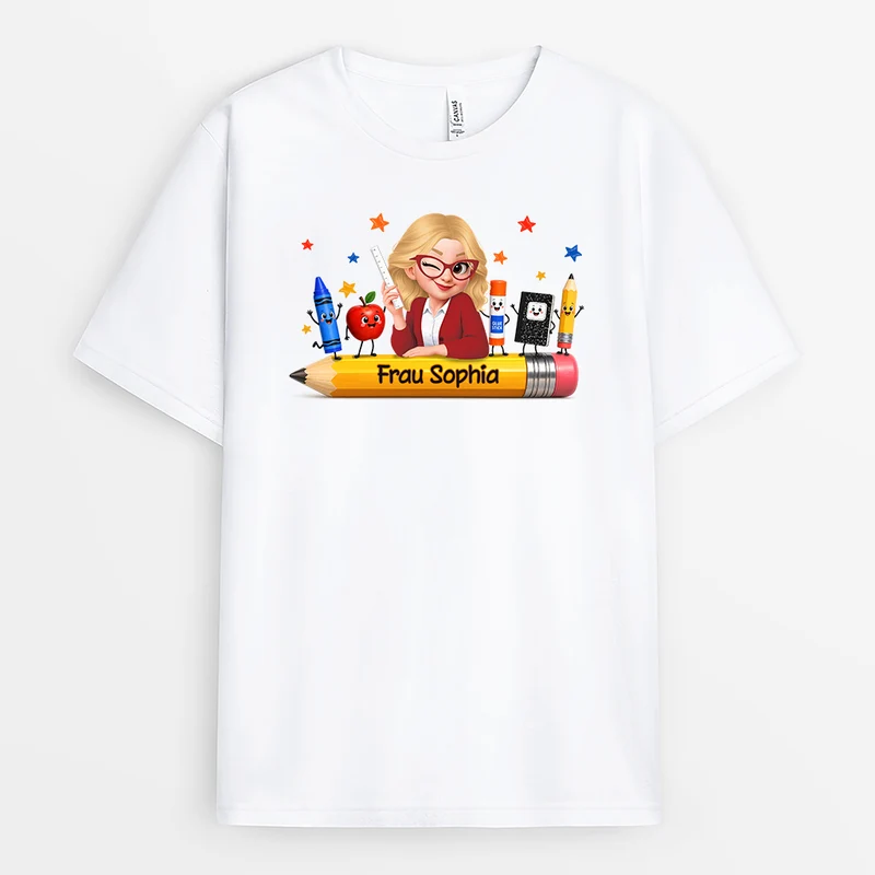 Bleistift - Personalisiertes Geschenk Lehrerin | T Shirt