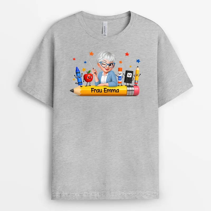 Bleistift - Personalisiertes Geschenk Lehrerin | T Shirt