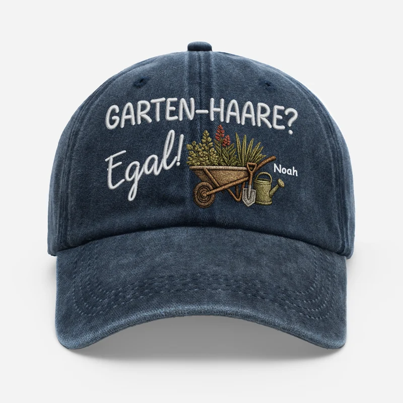 Garten-Haare Egal - Personalisiertes Geschenk | Washed Cap Männer Frauen