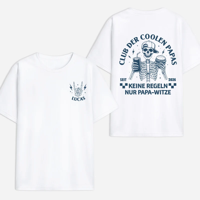 Keine Regeln Nur Papa Witze - Personalisiertes Geschenk | T Shirt Bedrucken Beidseitig