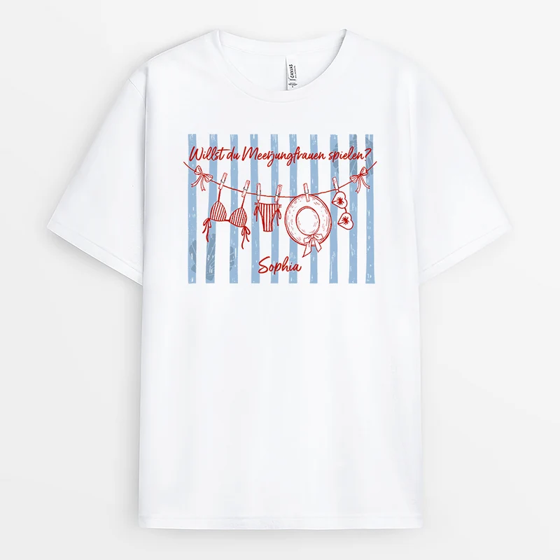 Willst Du Meerjungfrauen Spielen - Personalisierte Geschenke Frauen | T Shirts Sommerurlaub