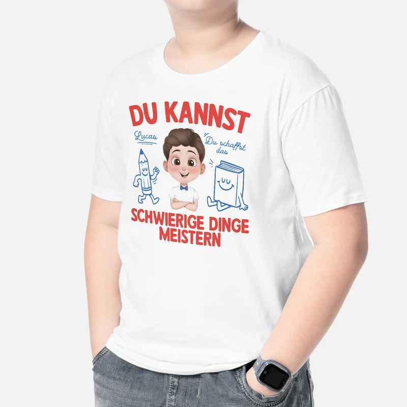 Du Kannst Schwierige Dinge Meistern Du Schaffst Das - Personalisierte Geschenke Kinder | T-Shirts Cartoon