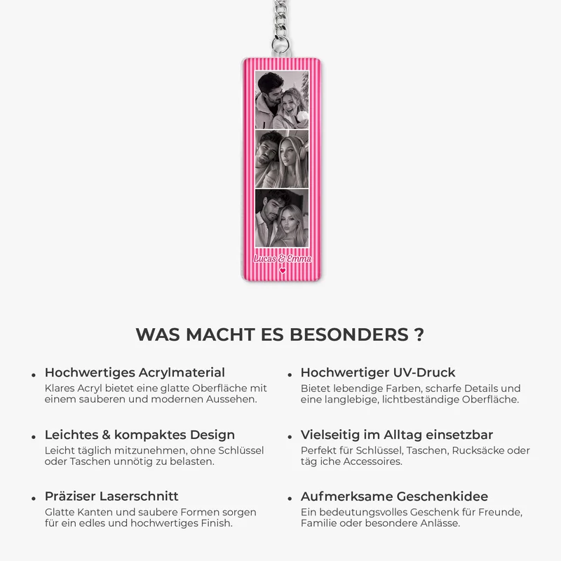 Liebespaar Fotos - Personalisiertes Geschenk | Acryl Schlüsselanhänger