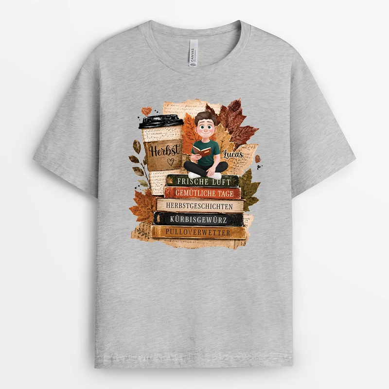 Herbst - Personalisiertes Geschenk | T Shirt Leseratte Frauen Männer
