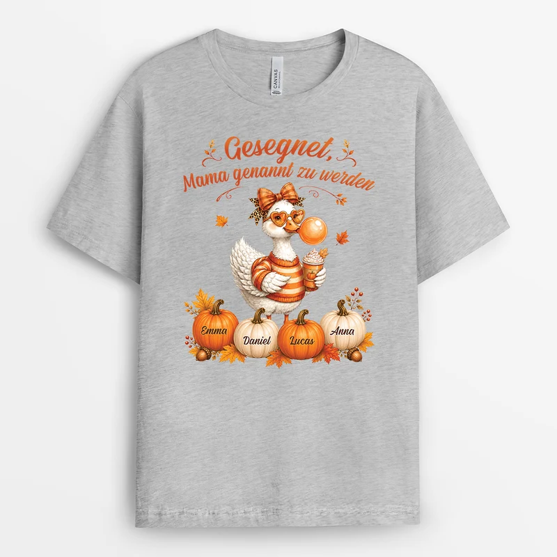 Gesegnet Oma Genannt Zu Werden - Personalisiertes Geschenk | Mama Oma T Shirt Herbstgans
