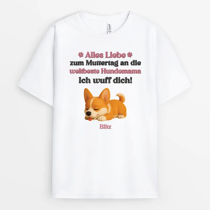 Muttertag Vatertag Ich Wuffe Dich - Personalisiertes Hunde Geschenk | T Shirt