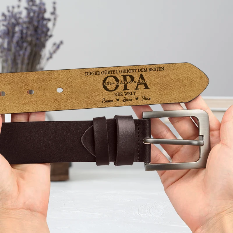 Dieser Gürtel Gehört Dem Besten Papa Der Welt - Personalisiertes Geschenk | Gürtel Papa Opa