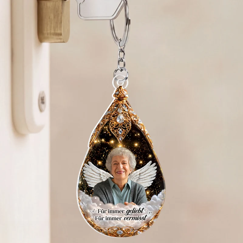 [3D-Optik] Ich Bin Immer Bei Dir - Personalisierte Trauergeschenke | Acryl Schlüsselanhänger Foto