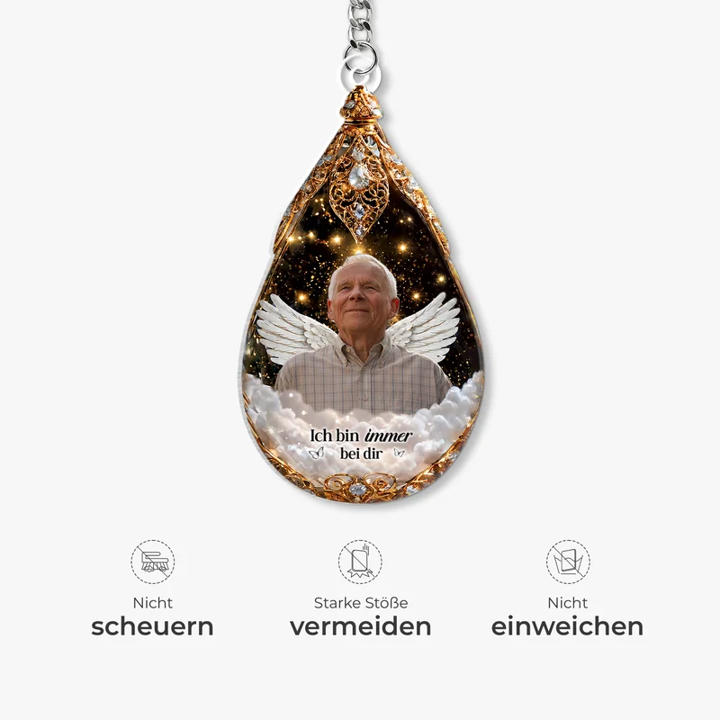 [3D-Optik] Ich Bin Immer Bei Dir - Personalisierte Trauergeschenke | Acryl Schlüsselanhänger Foto