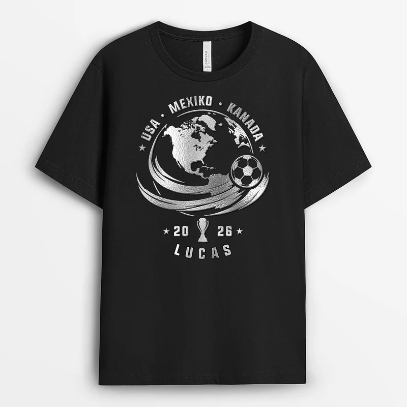 [3D-Optik] WM Trophäe - Personalisiertes Geschenk | Fussball Shirt Damen Herren