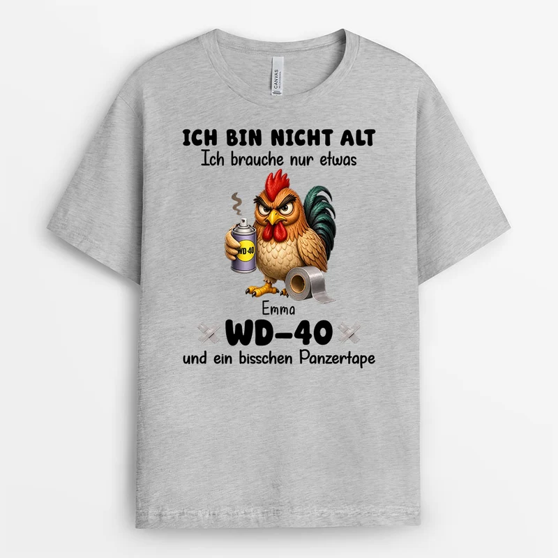 Ich Bin Nicht Alt Ich Brauche Nur Etwas Wd-40 Und Ein Bisschen Panzertape - Personalisiertes Geschenk | T-Shirt Opa Papa