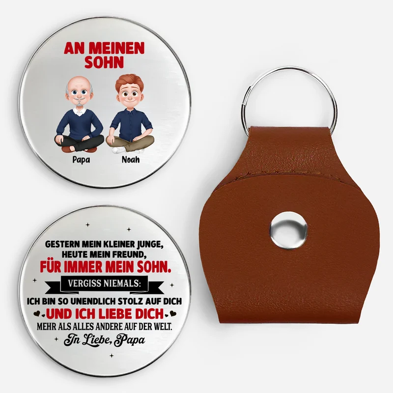 Ich Liebe Dich Mehr Als Alles Auf Der Welt - Personalisiertes Geschenk | Pocket Hug Schlüsselanhänger Sohn Enkel