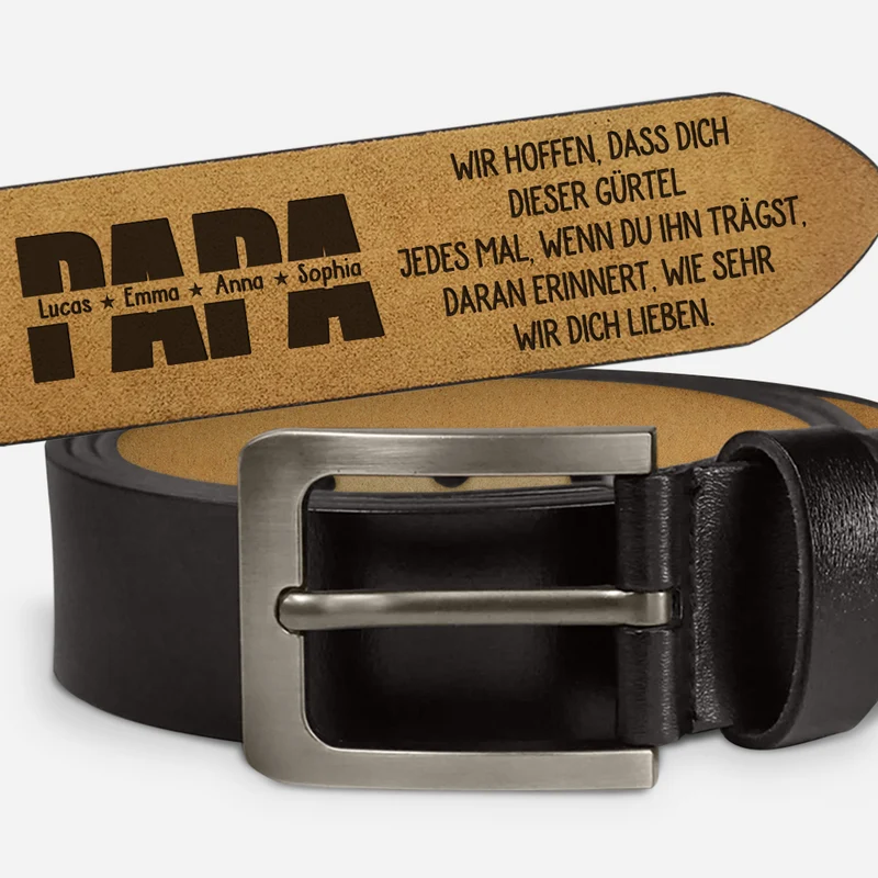 Möge Dich Dieser Gürtel Immer Daran Erinnern Wie Sehr Wir Dich Lieben - Personalisiertes Geschenk | Gürtel Opa Papa