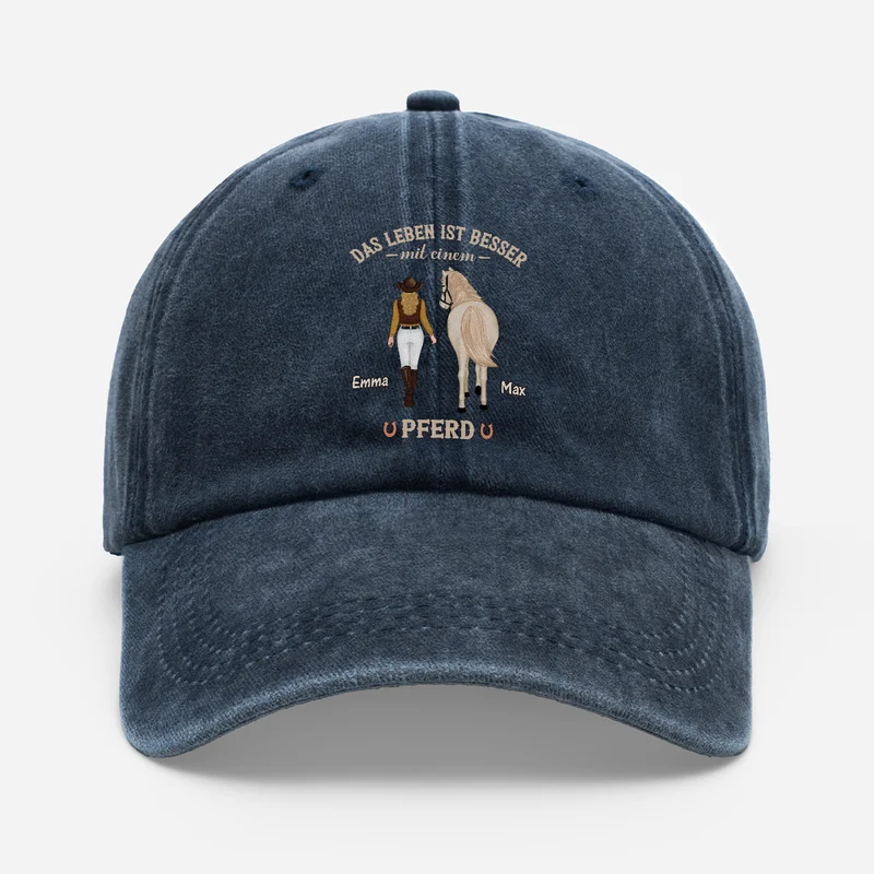 Das Leben Ist Besser Mit Pferden - Personalisiertes Geschenk | Cap Männer Frauen