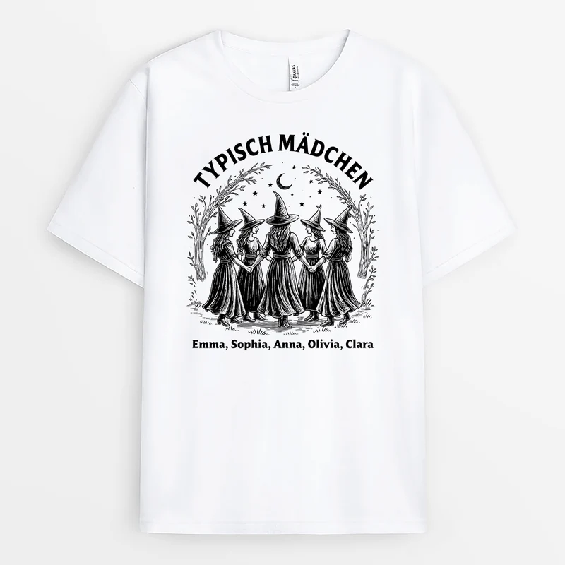 Typisch Mädchen - Personalisierte Geschenke Beste Freundin | T Shirt Weiß