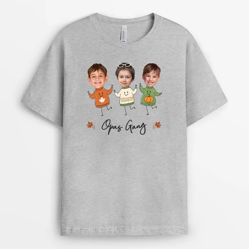 Omas Gang Herbst - Personalisiertes Geschenk | Opa Oma T Shirt Mit Gesicht