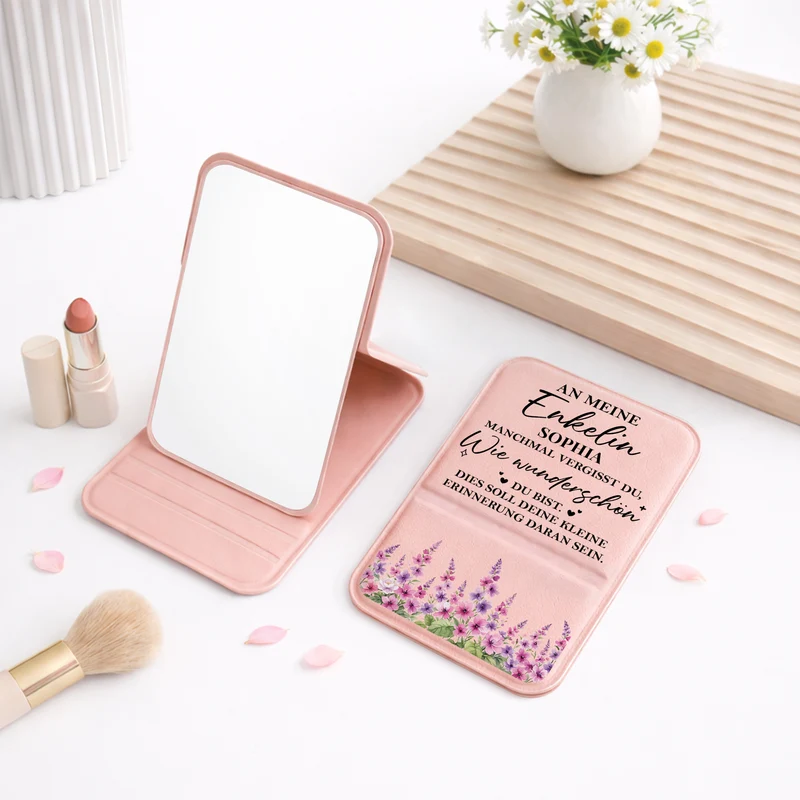 An Meine Tochter Ich Liebe Dich - Personalisiertes Geschenk | Taschenspiegel Geburtstagsmonat Blume