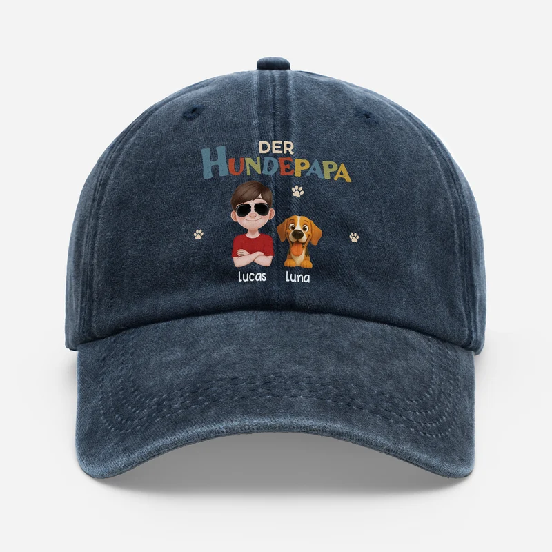 Hundemama Hundepapa - Personalisiertes Geschenk | Washed Cap Vintage