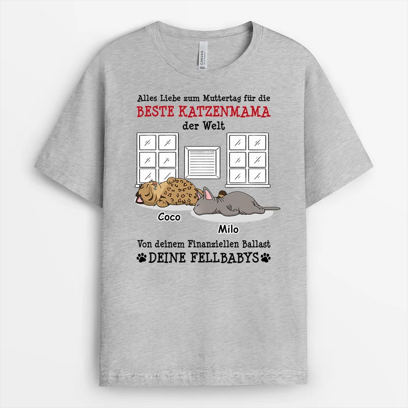 Beste Katzenmama & Bester Katzenpapa Der Welt - Personalisierte Geschenke Katze | T Shirt Muttertag Vatertag