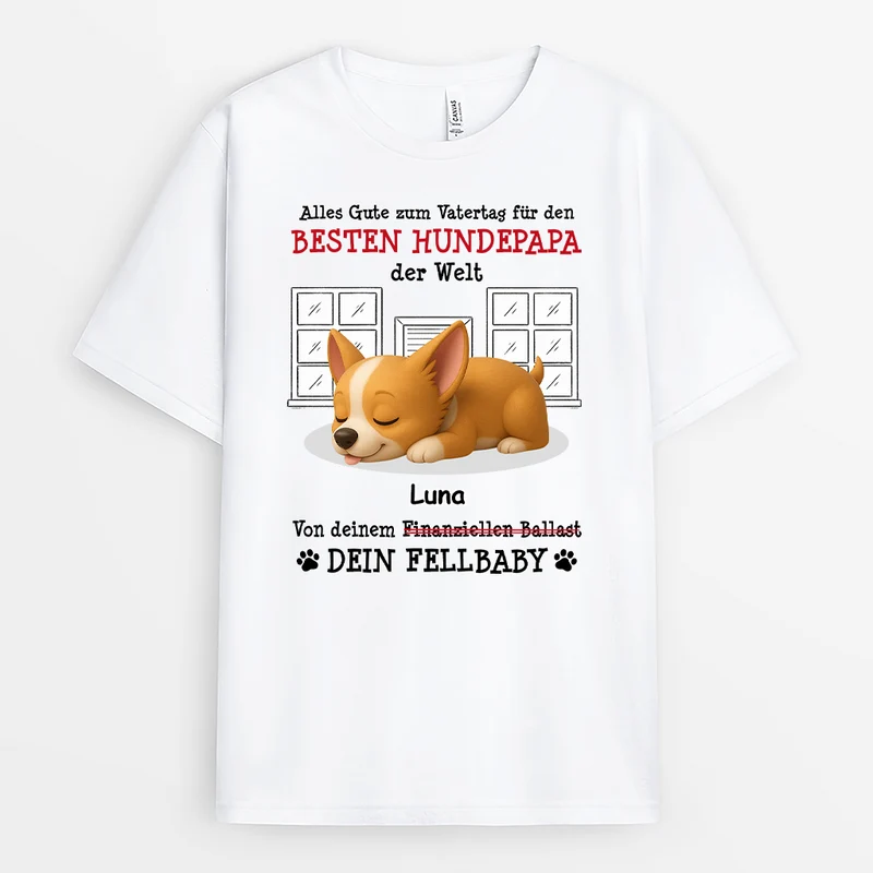 Beste Hundemama & Bester Hundepapa Der Welt - Personalisiertes Hunde Geschenk | T Shirt Muttertag Vatertag