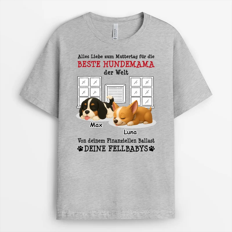 Beste Hundemama & Bester Hundepapa Der Welt - Personalisiertes Hunde Geschenk | T Shirt Muttertag Vatertag