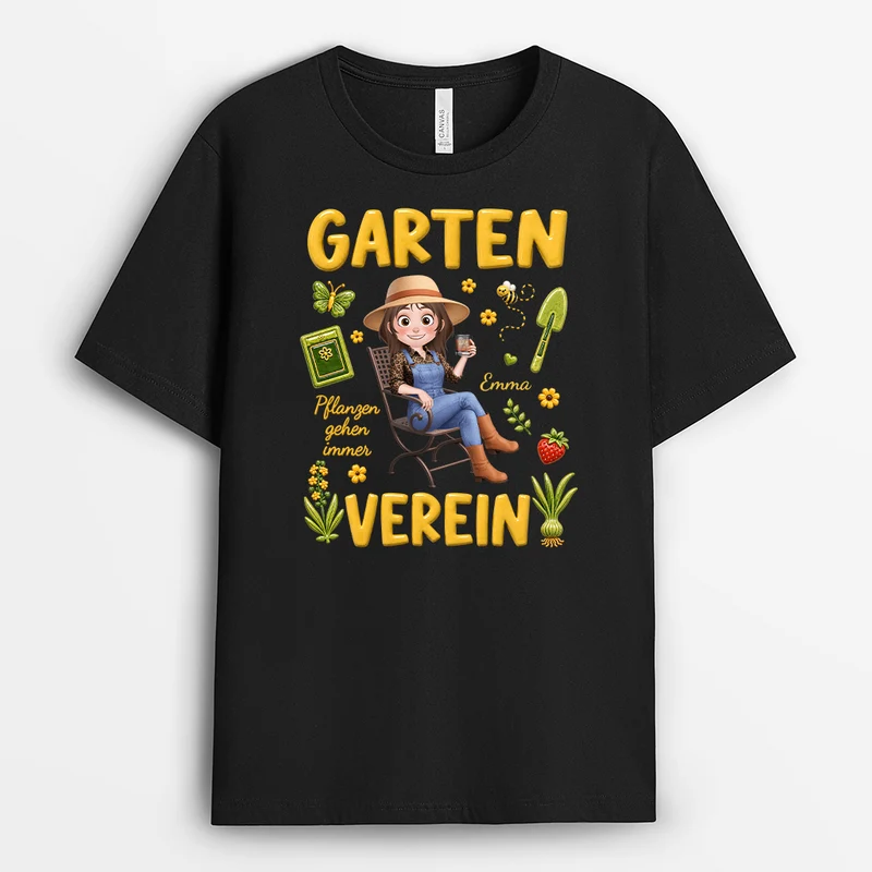 [3D-Optik] Garten-Verein - Personalisiertes Geschenk | T Shirts Damen Männer Cartoon
