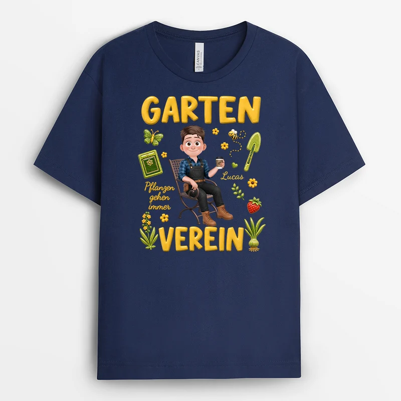 [3D-Optik] Garten-Verein - Personalisiertes Geschenk | T Shirts Damen Männer Cartoon