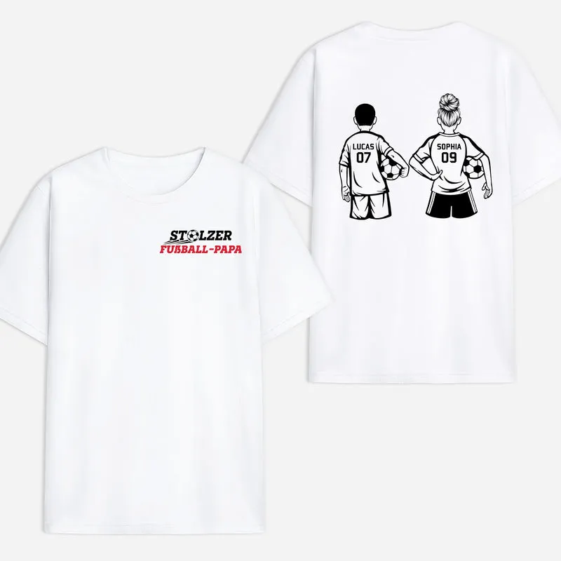Fußball - Personalisiertes Geschenk | T Shirt Bedrucken Beidseitig Papa
