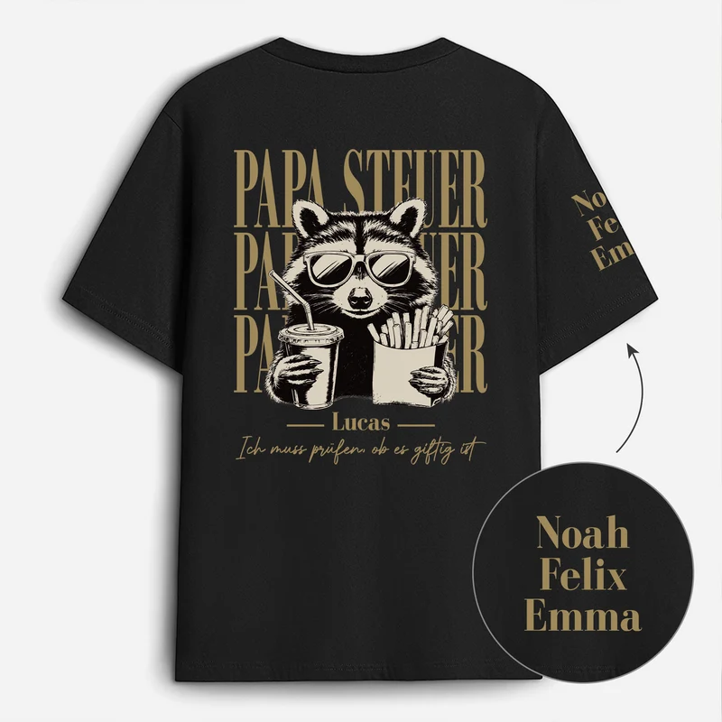 Ich Muss Prüfen Ob Es Giftig Ist - Personalisierte Geschenke Foto | T-Shirt Mit Rücken- Und Ärmelprint Lustig Papa Opa