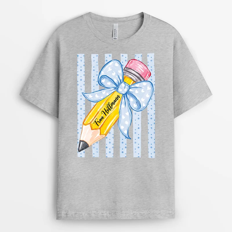Bleistift + Name - Personalisiertes Geschenk | Lehrer T Shirt
