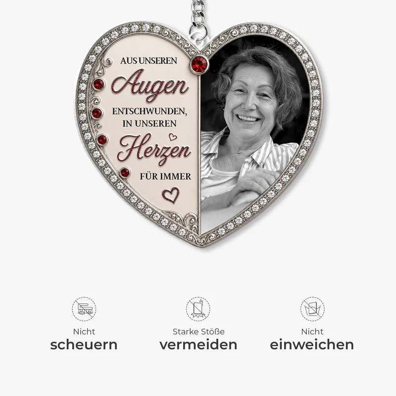 [3D-Optik] Aus Unseren Augen Entschwunden In Unseren Herzen Für Immer - Personalisierte Trauergeschenke | Acryl Schlüsselanhänger Foto