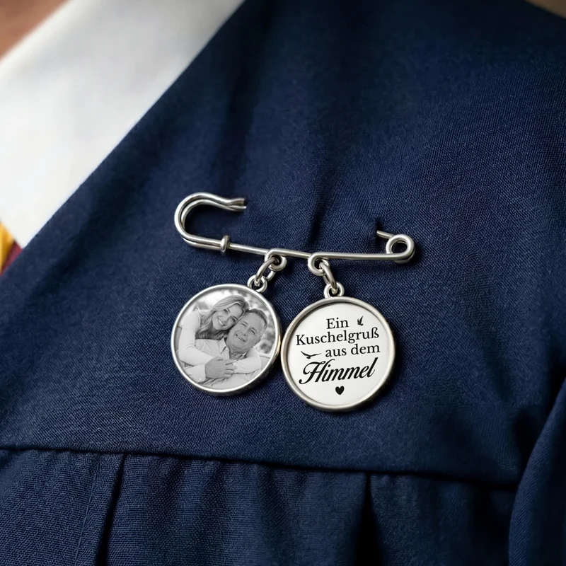 Eine Umarmung Aus Dem Himmel - Personalisierte Trauergeschenke | Anstecknadel Charms Mit Foto
