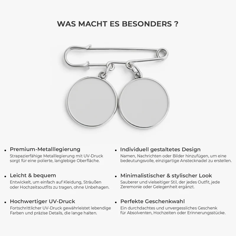 Ich Gehe Heute Und Jeden Tag An Deiner Seite - Personalisierte Geschenke Abschluss | Anstecknadel Charms Mit Foto