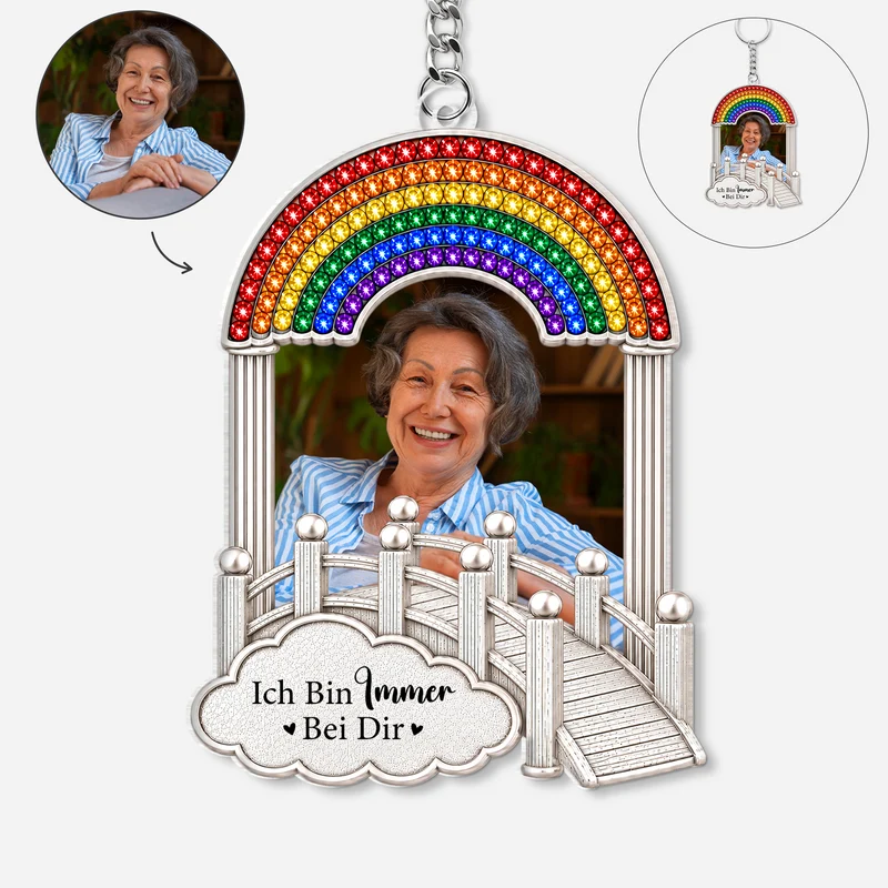 [3D-Optik] Für Immer In Meinem Herzen - Personalisierte Trauergeschenke | Acryl Schlüsselanhänger Papa Mama Foto