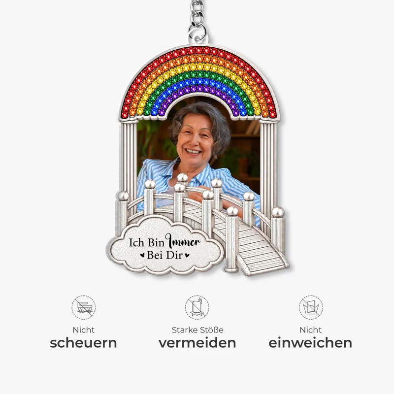 [3D-Optik] Für Immer In Meinem Herzen - Personalisierte Trauergeschenke | Acryl Schlüsselanhänger Papa Mama Foto
