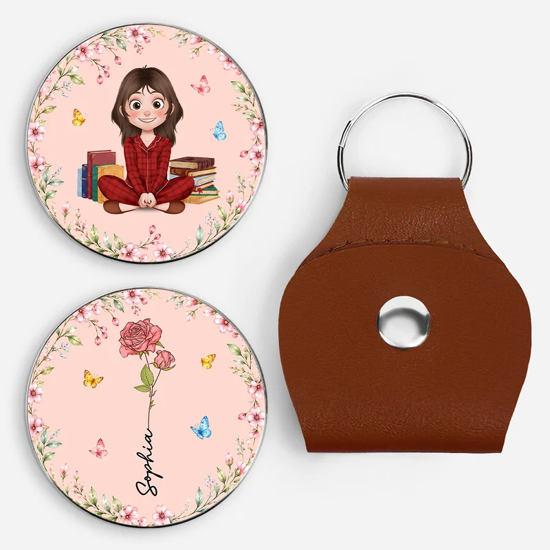Bücher & Blumen - Personalisierte Geschenke Für Leseratten Frauen Männer | Pocket Hug Schlüsselanhänger