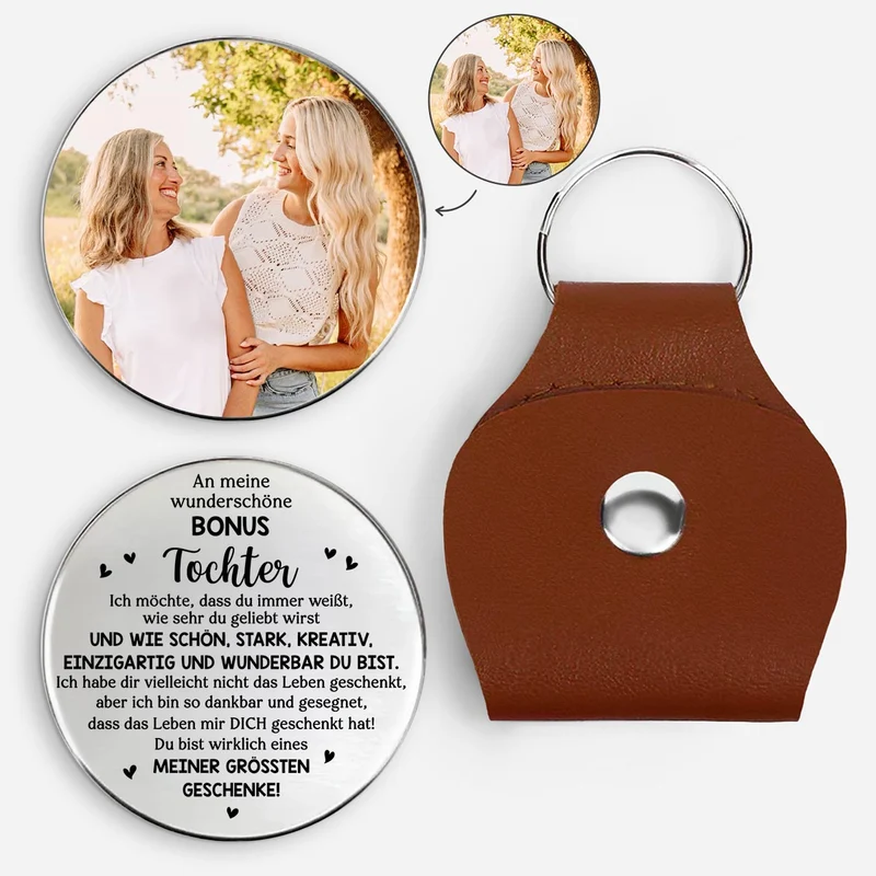 An Meine Wunderschöne Bonus Tochter / Enkelin - Personalisierte Geschenke Foto | Pocket Hug Schlüsselanhänger