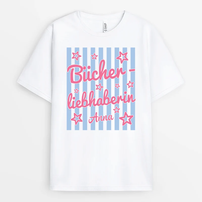 Bücherwurm - Personalisiertes Geschenk | T Shirt Leseratte Frauen Männer