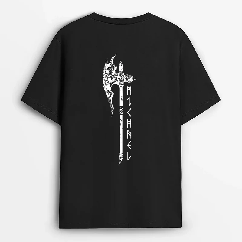 Viking Shirt - Personalisiertes Geschenk | T-Shirts Mit Rückenprint Schwarz