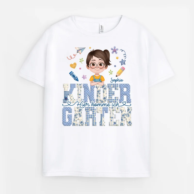 Kindergarten Grundschule - Personalisierte Geschenke Kinder | T-Shirts Patchwork