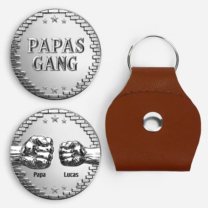 [3D-Optik] Papas Gang - Personalisiertes Geschenk | Pocket Hug Schlüsselanhänger Papa Opa
