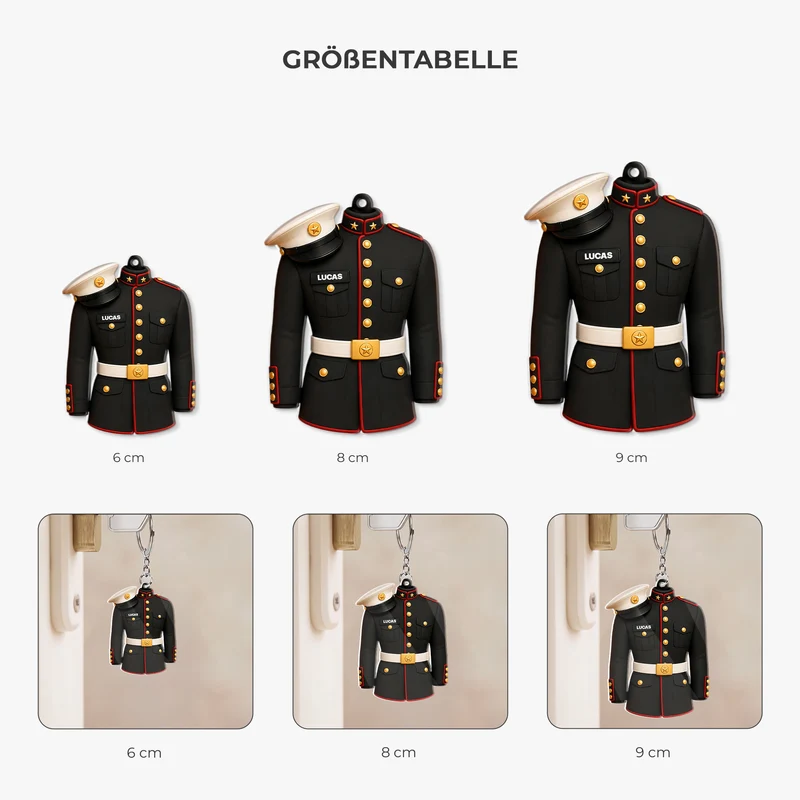[3D-Optik] Uniform - Personalisiertes Geschenk | Acryl Schlüsselanhänger