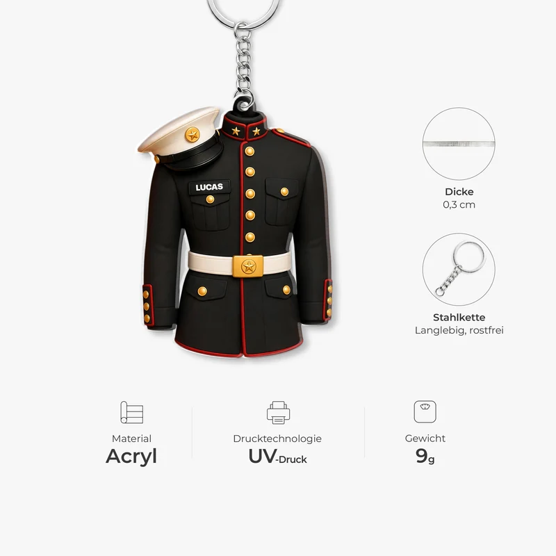 [3D-Optik] Uniform - Personalisiertes Geschenk | Acryl Schlüsselanhänger
