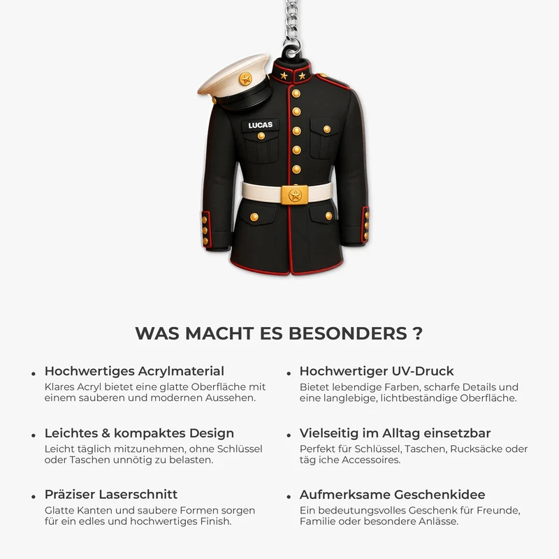 [3D-Optik] Uniform - Personalisiertes Geschenk | Acryl Schlüsselanhänger