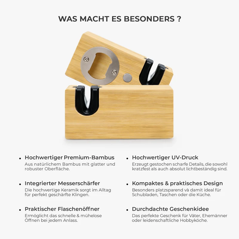 Glückwunsch Dazu Mein Papa Zu Sein - Personalisiertes Geschenk | Messerschärfer mit Flaschenöffner Papa Opa