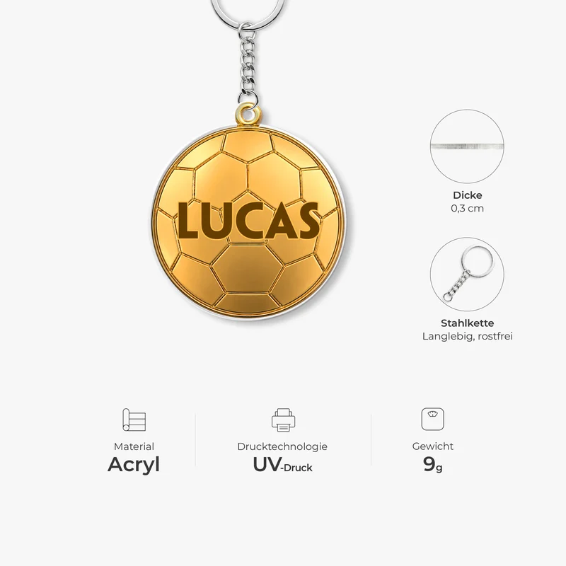 Fußball - Personalisiertes Geschenk | Acryl Schlüsselanhänger Männer Frauen